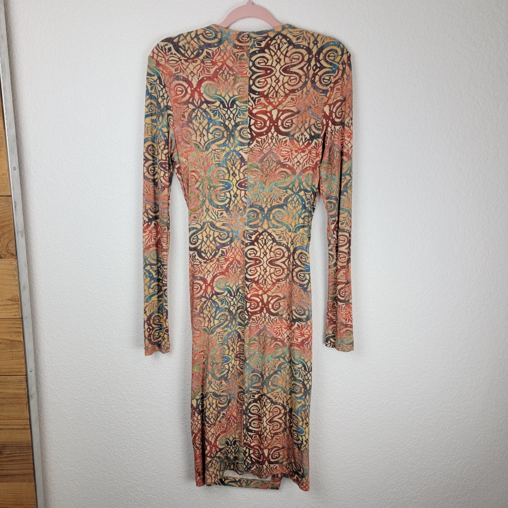 Peruvian Connection Safi Wrap Front Long Sleeve Dress Small - Picture 3 of 7
